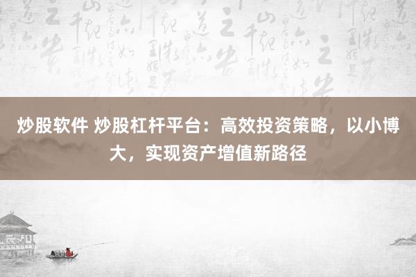 炒股软件 炒股杠杆平台：高效投资策略，以小博大，实现资产增值新路径