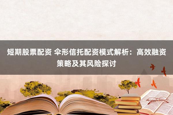 短期股票配资 伞形信托配资模式解析：高效融资策略及其风险探讨