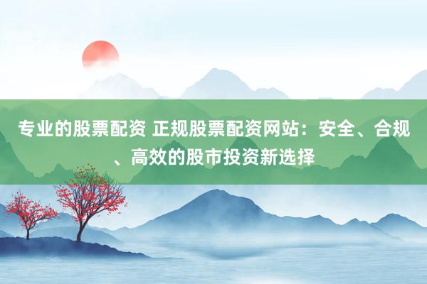 专业的股票配资 正规股票配资网站：安全、合规、高效的股市投资新选择