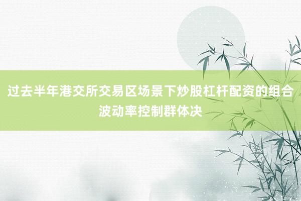 过去半年港交所交易区场景下炒股杠杆配资的组合波动率控制群体决
