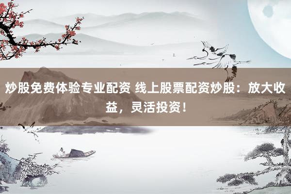 炒股免费体验专业配资 线上股票配资炒股：放大收益，灵活投资！